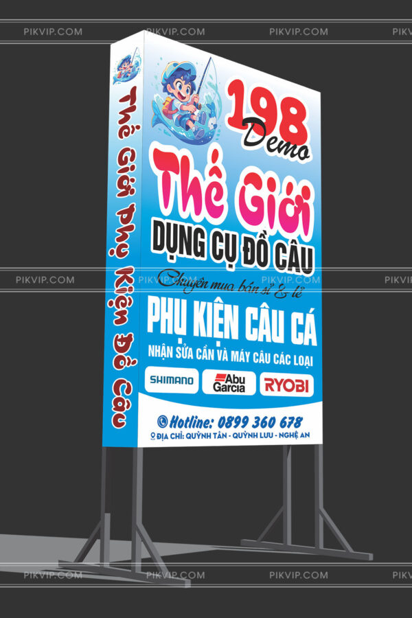 Biển vẫy hộp đèn cửa hàng thế giới đồ câu cá