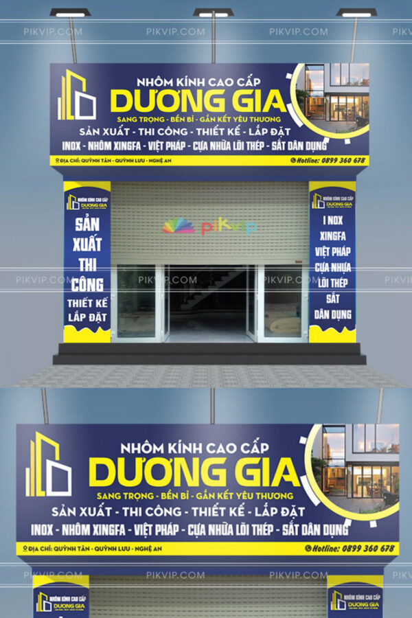 Bảng hiệu tiệm nhôm kính dương gia