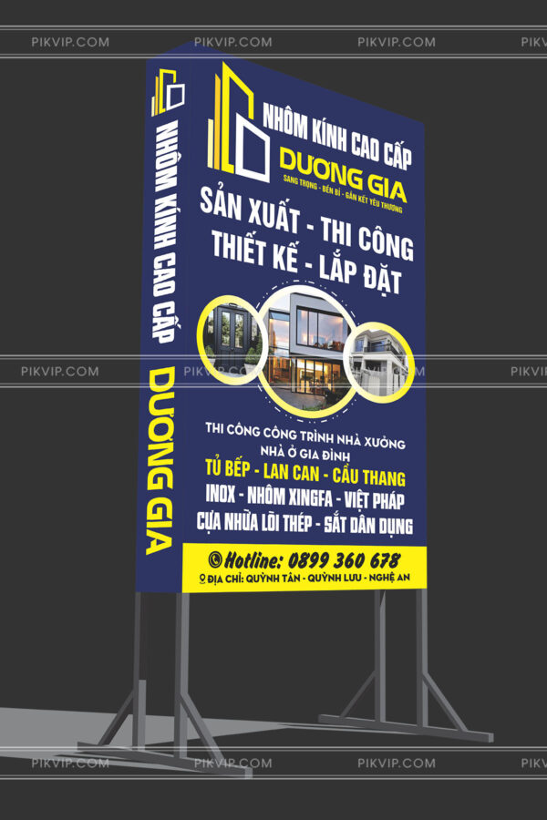 Biển vẫy hộp đèn  tiệm nhôm kính dương gia