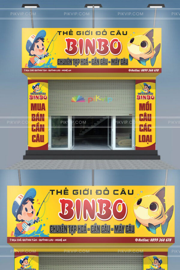Bảng hiệu cửa hàng thế giới đồ câu cá bingo