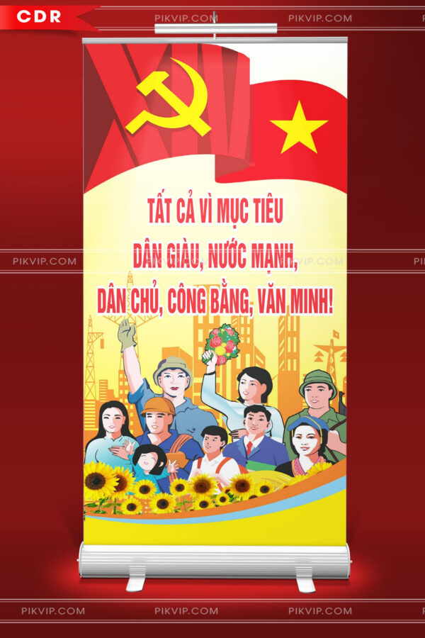 Pano chào mừng đại hội đảng lần thứ 14 file corel cdr 04