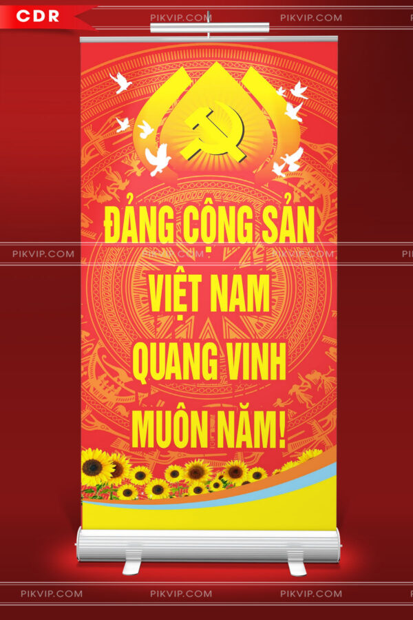 Pano chào mừng đại hội đảng lần thứ 14 file corel cdr 05