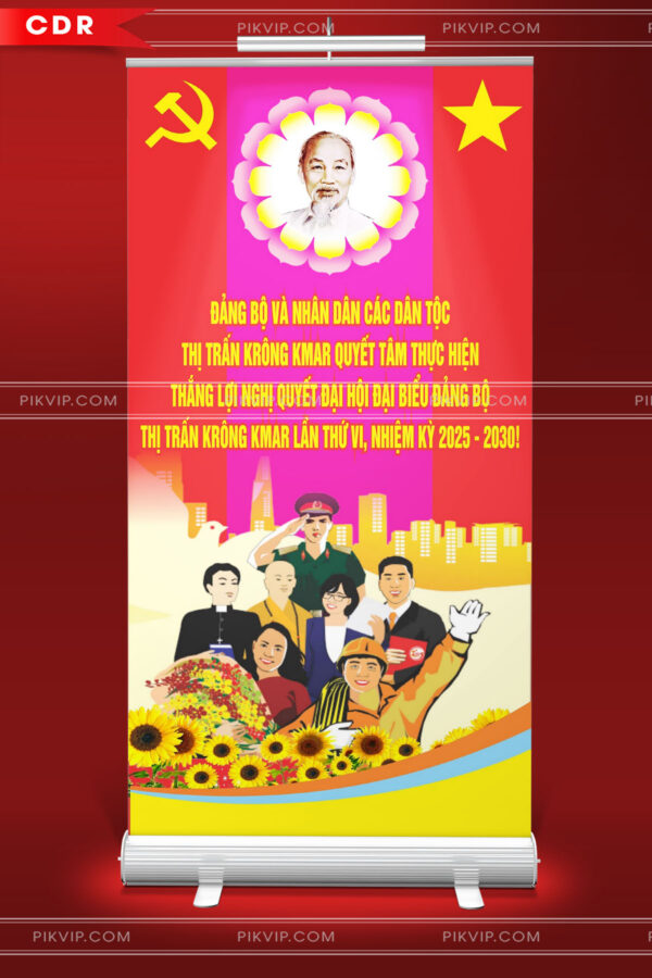 Pano chào mừng đại hội đảng lần thứ 14 file corel cdr 12