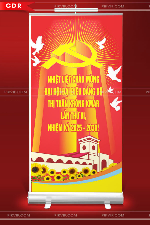 Pano chào mừng đại hội đảng lần thứ 14 file corel cdr 13