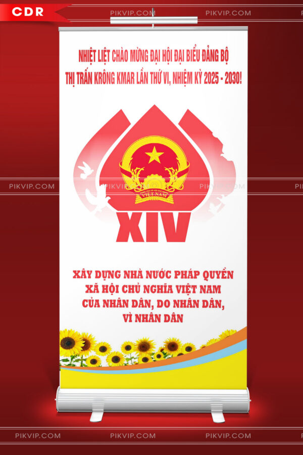 Pano chào mừng đại hội đảng lần thứ 14 file corel cdr 15