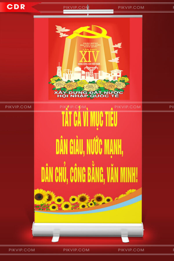 Pano chào mừng đại hội đảng lần thứ 14 file corel cdr 17