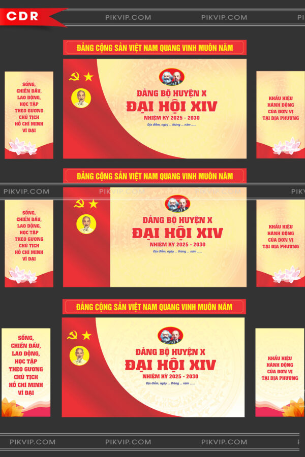 Sân khấu hội trường đại hội đảng lần file corel 02