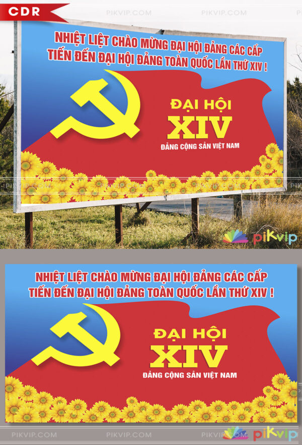 Pano lớn đại hội đảng lần thứ 14 file corel cdr 02
