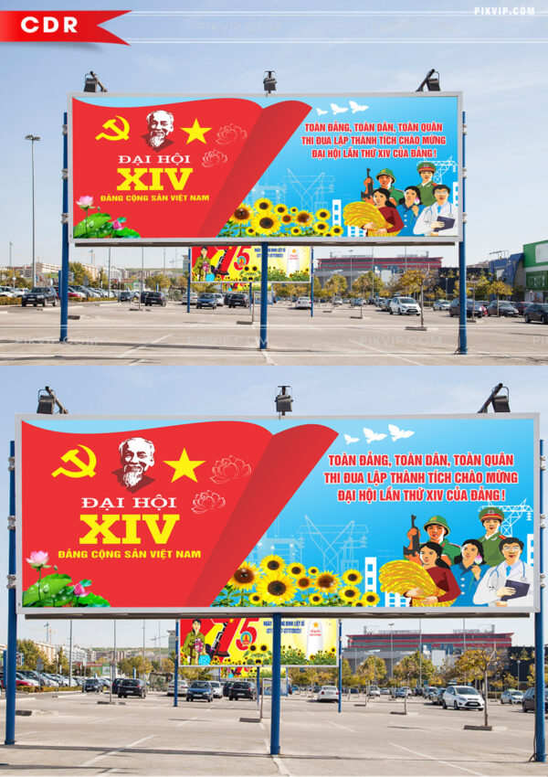 Pano lớn đại hội đảng lần thứ 14 file corel cdr 05