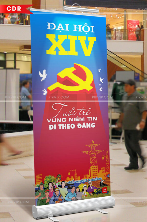 Phướn treo chào mừng đại hội đảng lần thứ 14 01