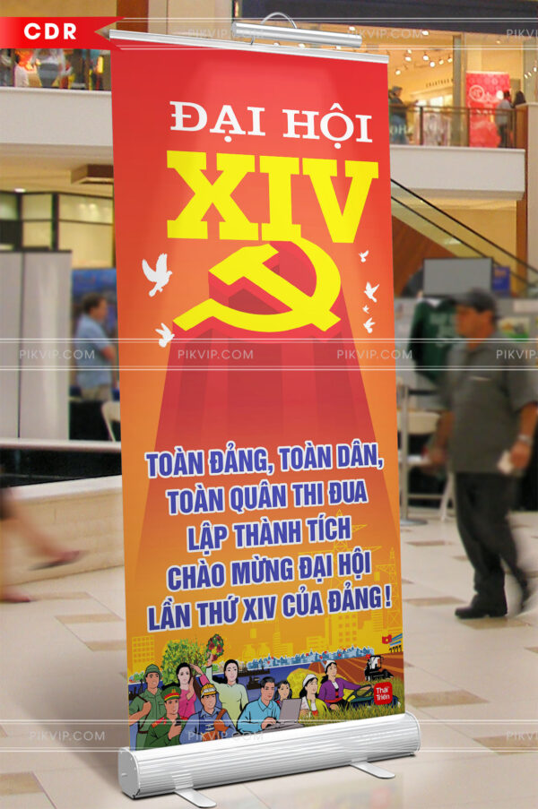 Phướn treo chào mừng đại hội đảng lần thứ 14 02