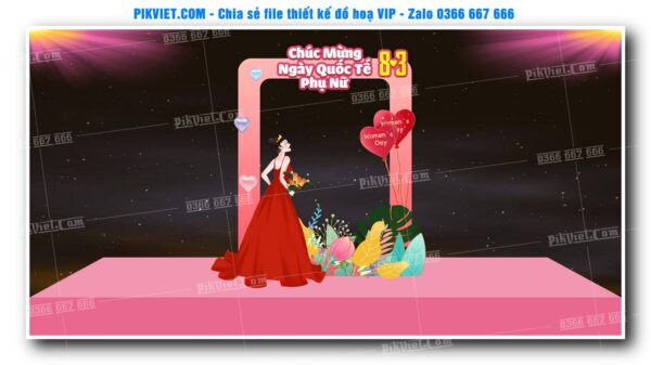 Mẫu Thiết Deco chụp ảnh 8-3, 20-10, Backdrop Quốc Tế Phụ Nữ Đẹp 24