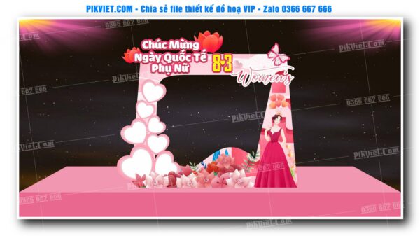 Mẫu Thiết Deco chụp ảnh 8-3, 20-10, Backdrop Quốc Tế Phụ Nữ Đẹp 25
