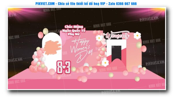 Mẫu Thiết Deco chụp ảnh 8-3, 20-10, Backdrop Quốc Tế Phụ Nữ Đẹp 26