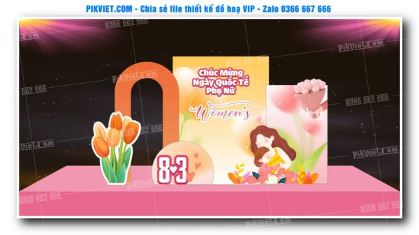 Mẫu Thiết Deco chụp ảnh 8-3, 20-10, Backdrop Quốc Tế Phụ Nữ Đẹp 27