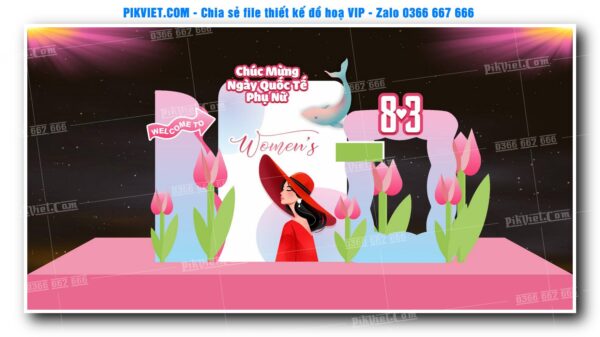 Mẫu Thiết Deco chụp ảnh 8-3, 20-10, Backdrop Quốc Tế Phụ Nữ Đẹp 28