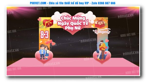 Mẫu Thiết Deco chụp ảnh 8-3, 20-10, Backdrop Quốc Tế Phụ Nữ Đẹp 31