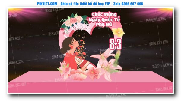Mẫu Thiết Deco chụp ảnh 8-3, 20-10, Backdrop Quốc Tế Phụ Nữ Đẹp 32