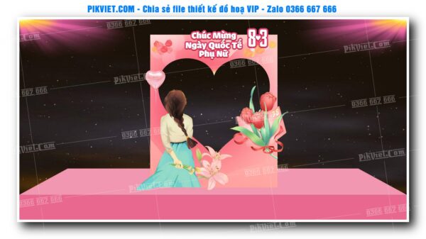 Mẫu Thiết Deco chụp ảnh 8-3, 20-10, Backdrop Quốc Tế Phụ Nữ Đẹp 33