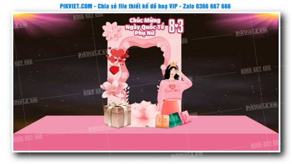 Mẫu Thiết Deco chụp ảnh 8-3, 20-10, Backdrop Quốc Tế Phụ Nữ Đẹp 35
