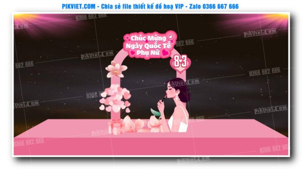 Mẫu Thiết Deco chụp ảnh 8-3, 20-10, Backdrop Quốc Tế Phụ Nữ Đẹp 37