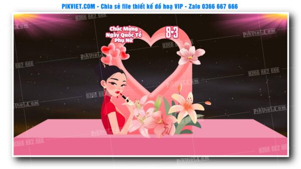 Mẫu Thiết Deco chụp ảnh 8-3, 20-10, Backdrop Quốc Tế Phụ Nữ Đẹp 38