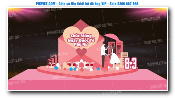 Mẫu Thiết Deco chụp ảnh 8-3, 20-10, Backdrop Quốc Tế Phụ Nữ Đẹp 40
