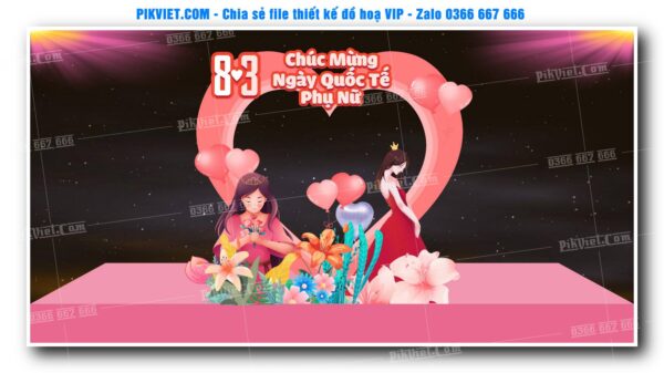 Mẫu Thiết Deco chụp ảnh 8-3, 20-10, Backdrop Quốc Tế Phụ Nữ Đẹp 41