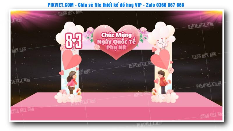 Mẫu Thiết Deco chụp ảnh 8-3, 20-10, Backdrop Quốc Tế Phụ Nữ Đẹp 42