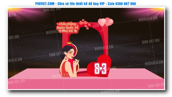 Mẫu Thiết Deco chụp ảnh 8-3, 20-10, Backdrop Quốc Tế Phụ Nữ Đẹp 45