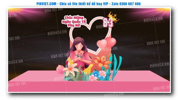 Mẫu Thiết Deco chụp ảnh 8-3, 20-10, Backdrop Quốc Tế Phụ Nữ Đẹp 46