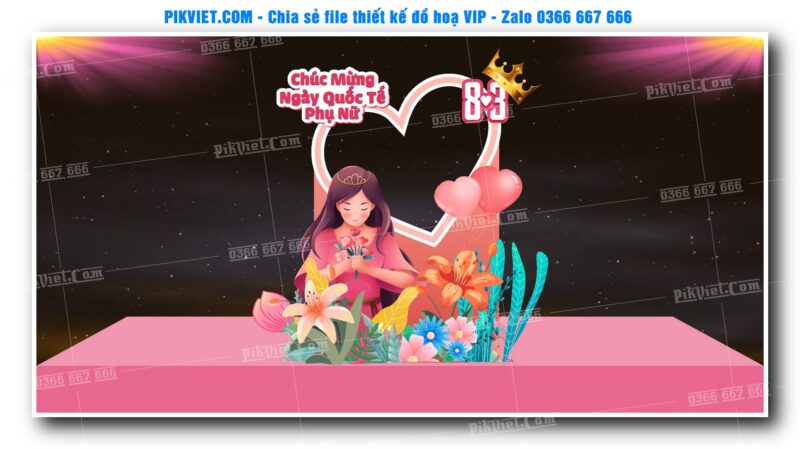 Mẫu Thiết Deco chụp ảnh 8-3, 20-10, Backdrop Quốc Tế Phụ Nữ Đẹp 46