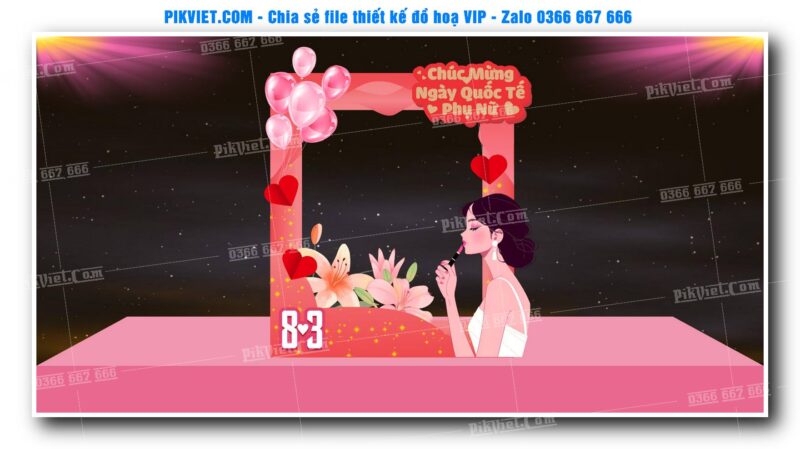Mẫu Thiết Deco chụp ảnh 8-3, 20-10, Backdrop Quốc Tế Phụ Nữ Đẹp 48