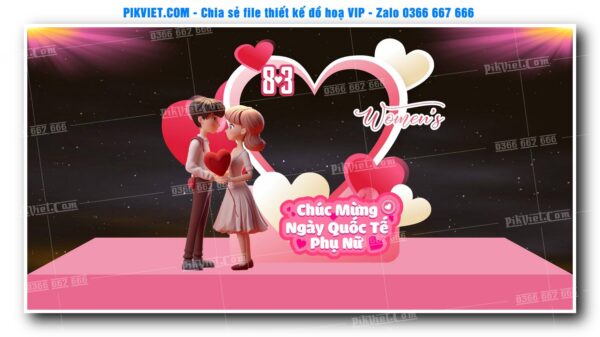 Mẫu Thiết Deco chụp ảnh 8-3, 20-10, Backdrop Quốc Tế Phụ Nữ Đẹp 54