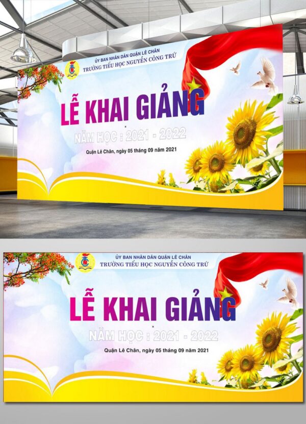 Mẫu Phông nền khai giảng năm học mới file corel