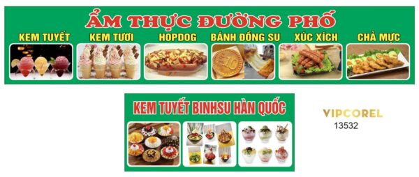 Biển QC Ẩm Thực Đường Phố - Kem Tuyết file corel