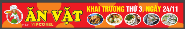 Vector Băng rôn khai trương ăn vặt file corel