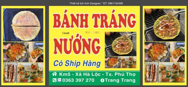 Mẫu thiết kế dán xe Bán bánh tráng nướng file corel