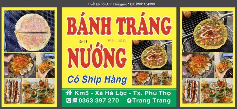 Mẫu thiết kế dán xe Bán bánh tráng nướng file corel