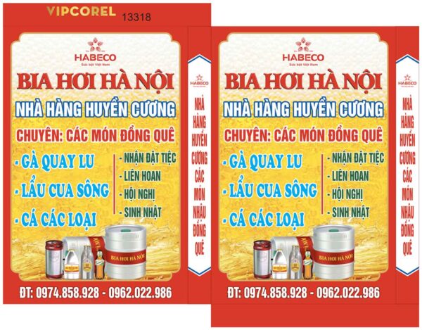 Biển vẫy Bia hơi Hà Nội - Nhà hàng Huyền Cương
