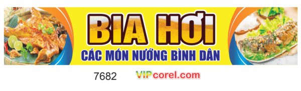 Biển Bia hơi - các món nướng bình dân file corel