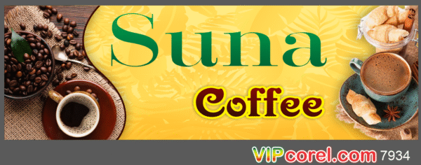 Biển quảng cáo Suna Coffee - cà phê Suna file corel
