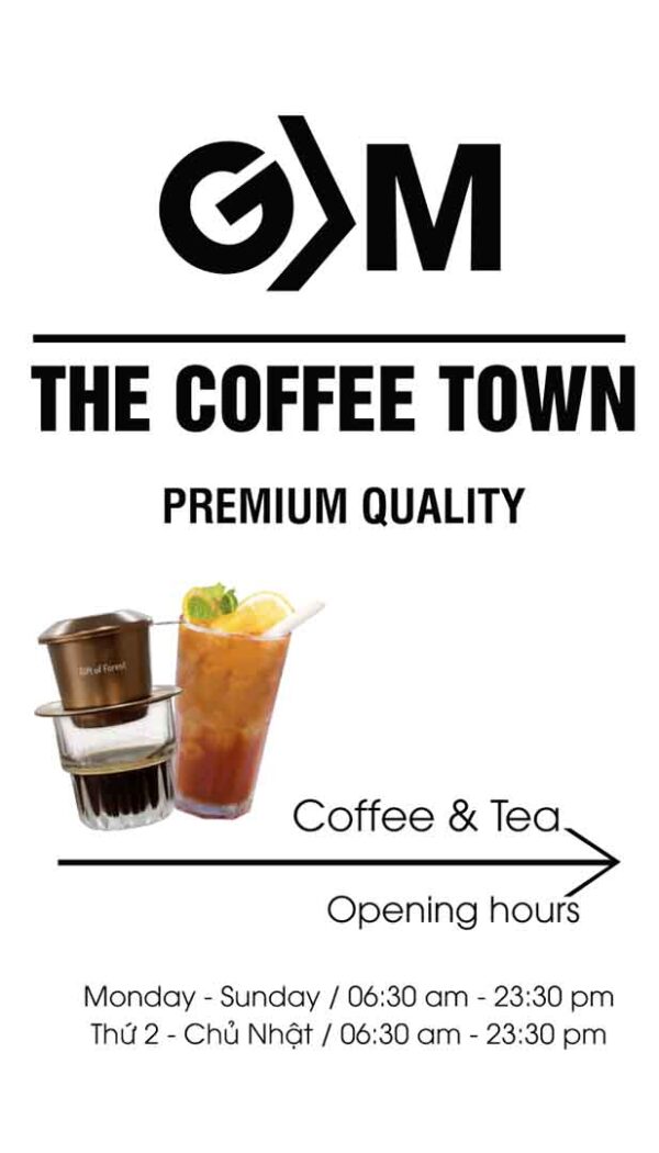 Biển vẫy quảng cáo The Coffee town & Tea