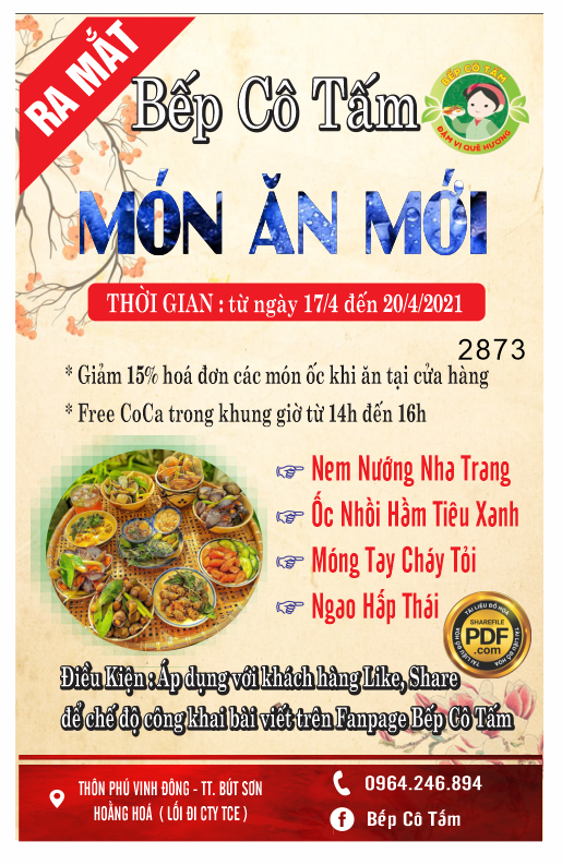 Market biển vẫy bếp cô Tấm món ăn mới file corel