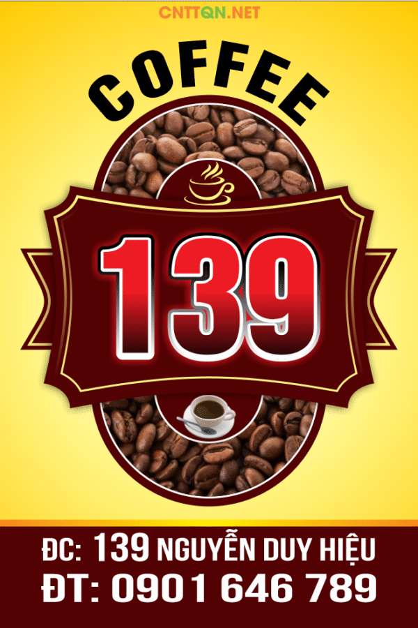 Biển vẫy hộp đèn Coffee 139 file Corel