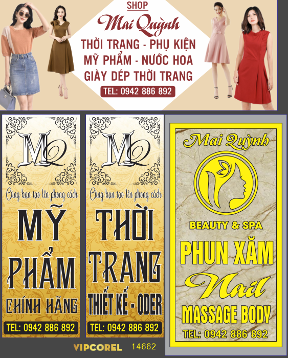 Biển QC Mai Quỳnh - thời trang và mỹ phẩm file corel