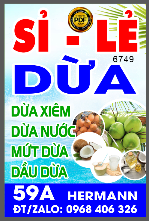 Market Sỉ lẻ dừa xiêm - các loại dừa file corel