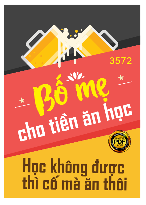 Poster quán bia "bố mẹ cho tiền ăn học..." file Corel