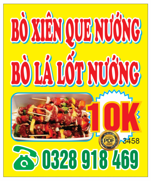 Biển vẫy đồ nướng xiên que file corel