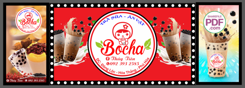 Biển Bocha Thủy Tiên - Trà sữa - ăn vặt file PDF & CDR